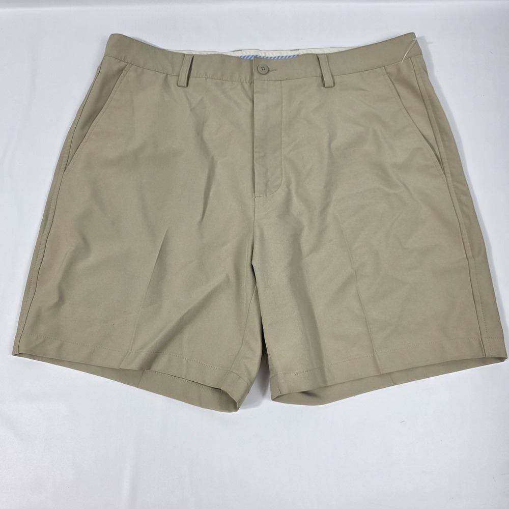 Footjoy FJ Shorts Mens W36 Khaki Pleated Chino Golf Performance Golfing Shorts